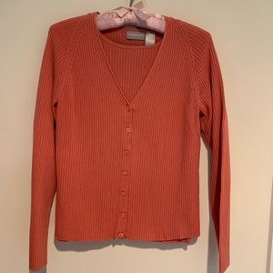 Liz Claiborne coral silk blend 2 piece sweater set